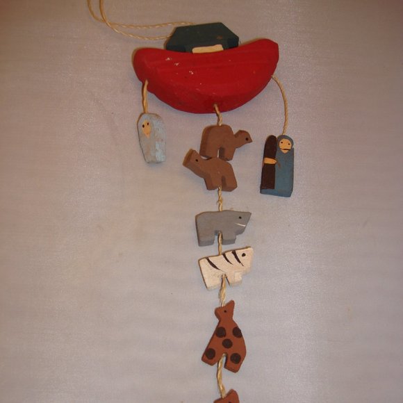 NOAH'S ARK 2 Wood Unique and rare Ornaments Decorations NEW - Picture 4 of 5